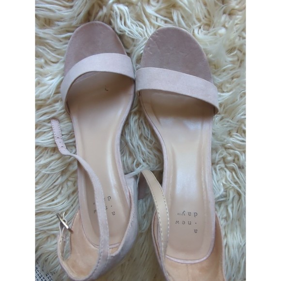 Women's Ema Square Toe Heels - A New Day Taupe Size 9 BLUSH Tan Pink - Picture 5 of 9
